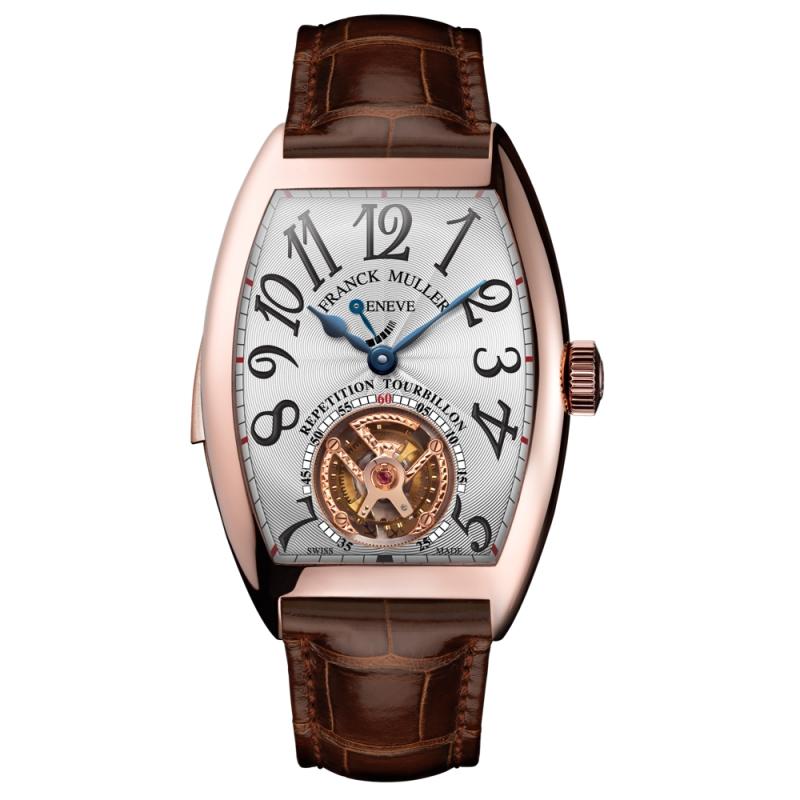 FRANCK MULLER Cintrée Curvex Minute Repeater Tourbillon三問報時陀飛輪腕錶，搭載FM 3300手動上鍊自製機芯，18K玫瑰金錶殼，具時、分、陀飛輪秒數顯示及三問報時功能，錶殼36×50.4mm，動力儲存60小時，防水30米，約12,780,000元。（FRANCK MULLER提供）