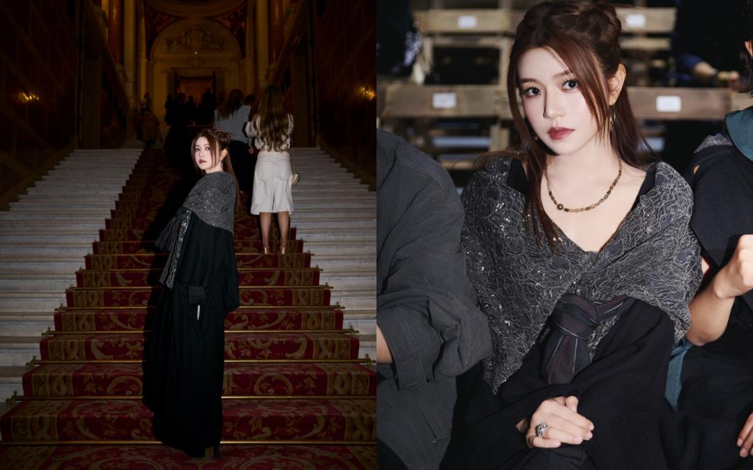 入內欣賞以實驗性風格著稱的Yohji Yamamoto，陳妍希也特別以個性風妝髮造型亮相。