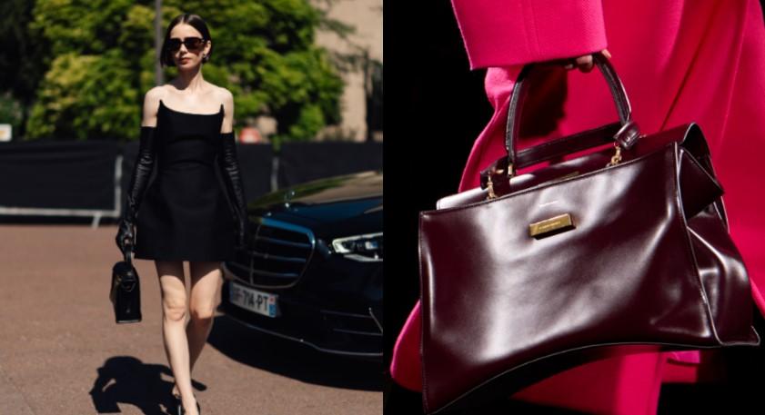 Balenciaga沙漏包褪去稜角柔軟變奏 新款Hourglass Avenue雙提把結構 卸下經典金屬B字釦改刻總部地址