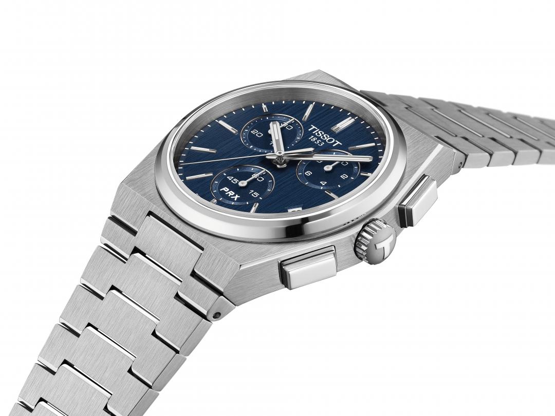 TISSOT PRX石英計時腕錶41mm藍色款，15,500元。
