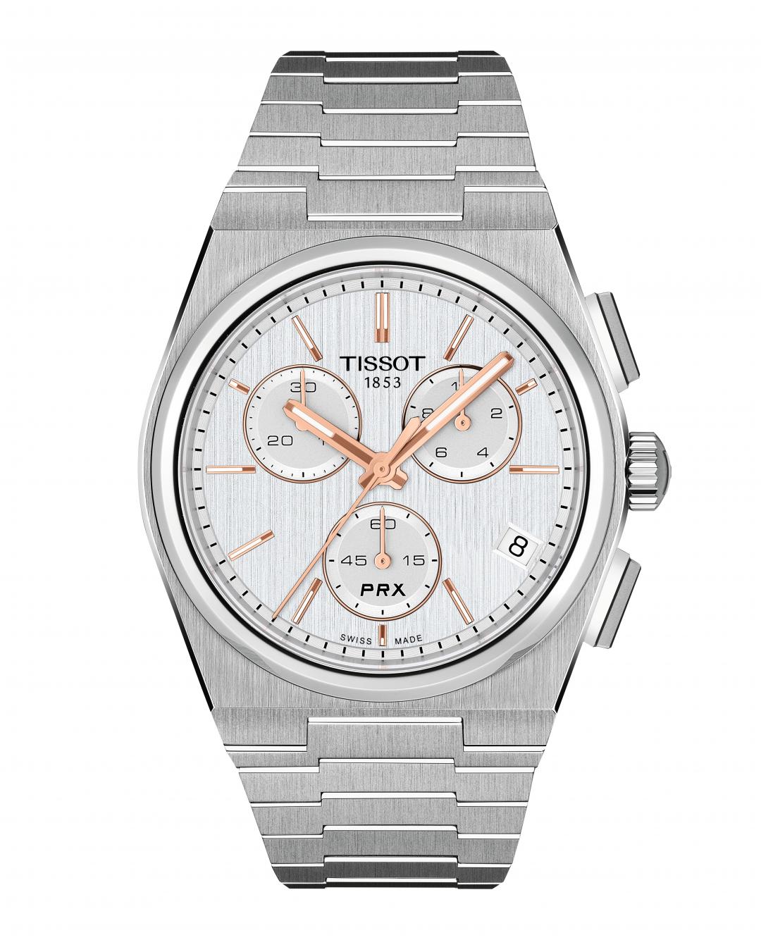 TISSOT PRX石英計時腕錶41mm白色款，15,500元。