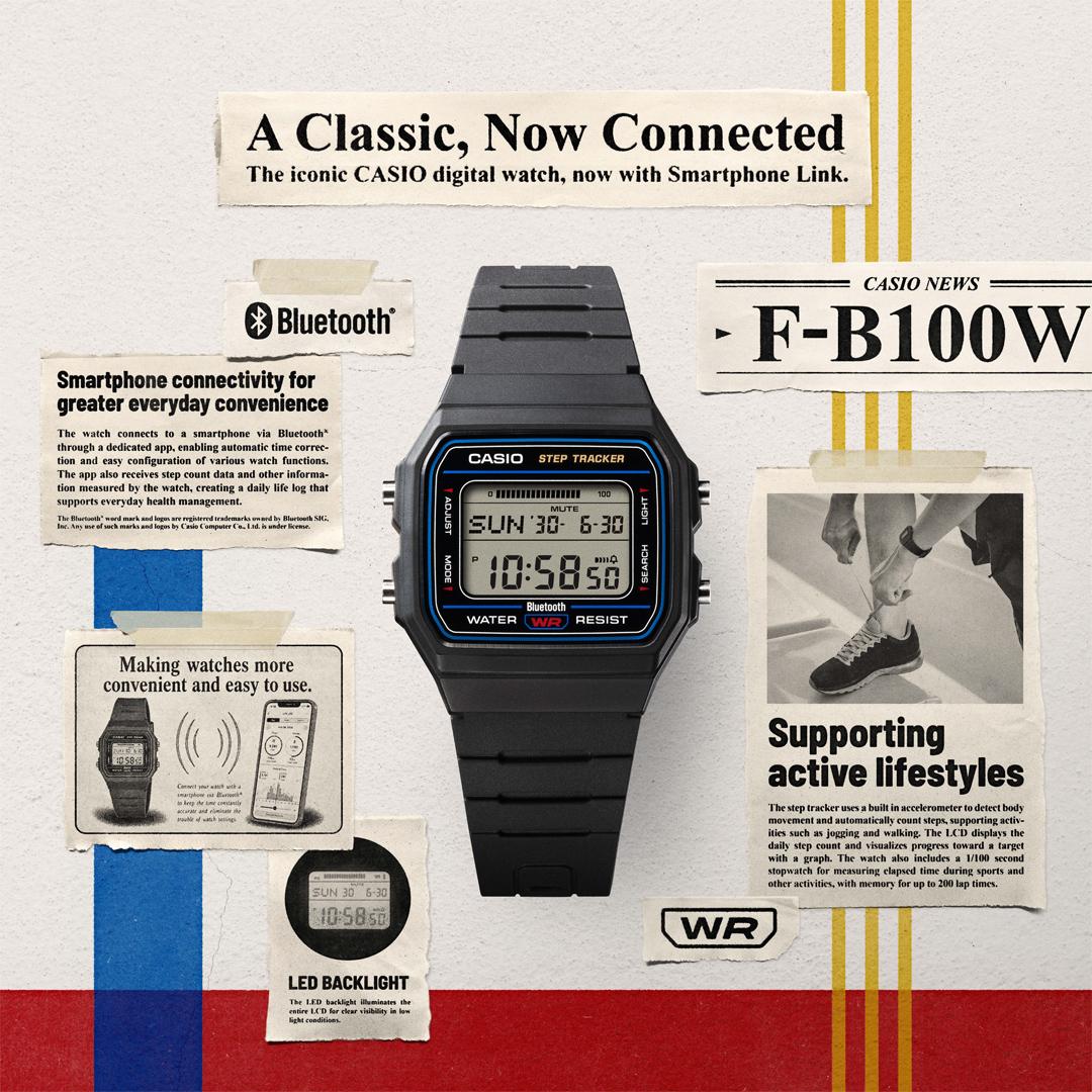CASIO推出全新F-B100W系列，1,800元。(CASIO提供，以下同)