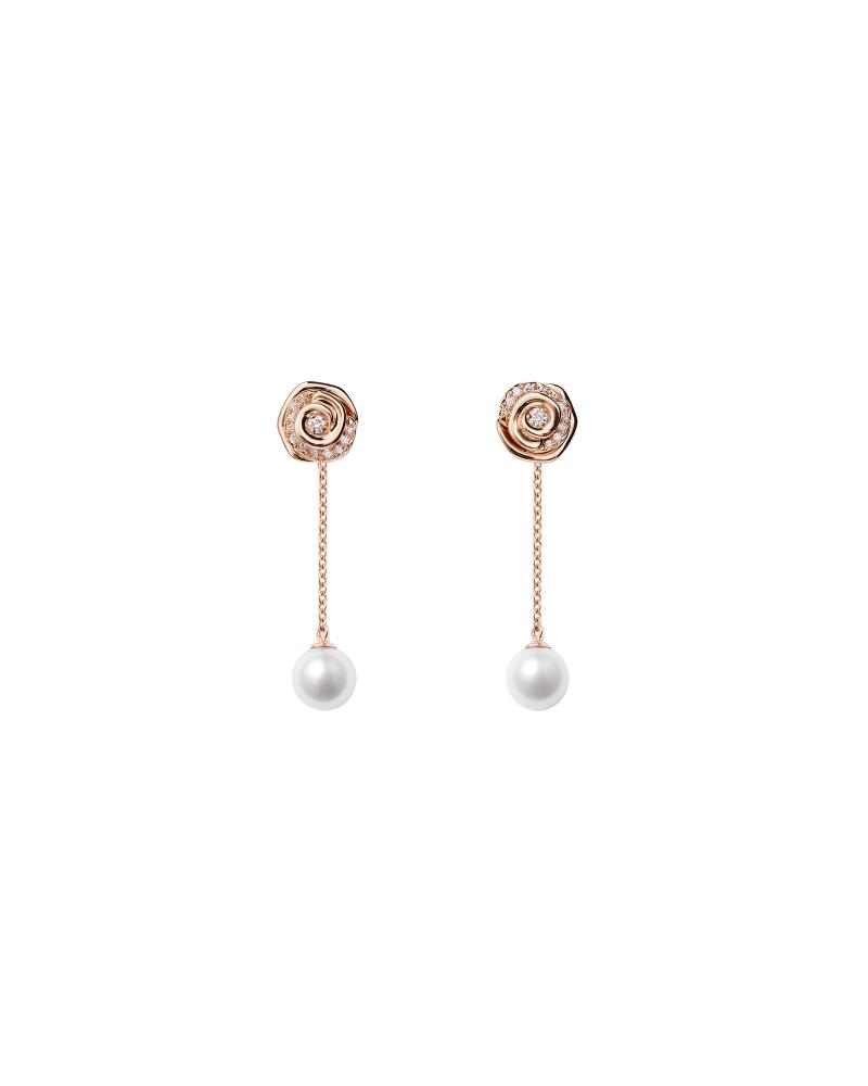 Rose Dior Couture 玫瑰金珍珠耳環，350,000元。（DIOR提供）