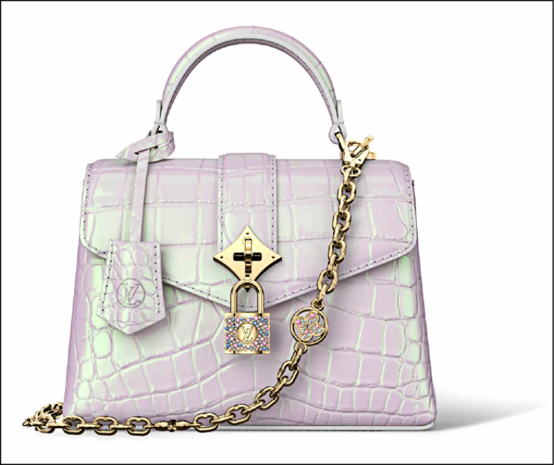 Louis Vuitton Rose des Vents Mini淡粉珠光鱷魚皮革手袋，1,020,000元。