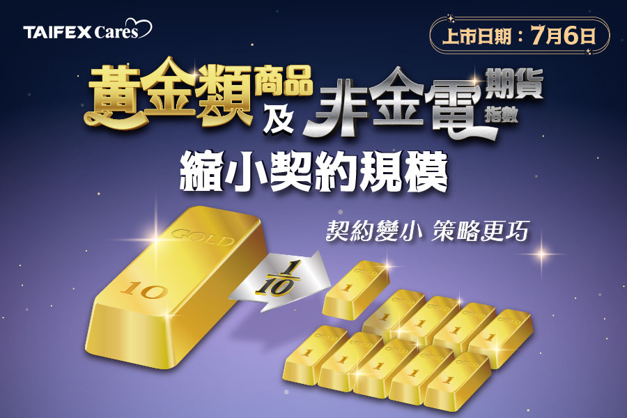 期交所黃金類商品7月6日調整契約規格 交易與避險功能同步升級