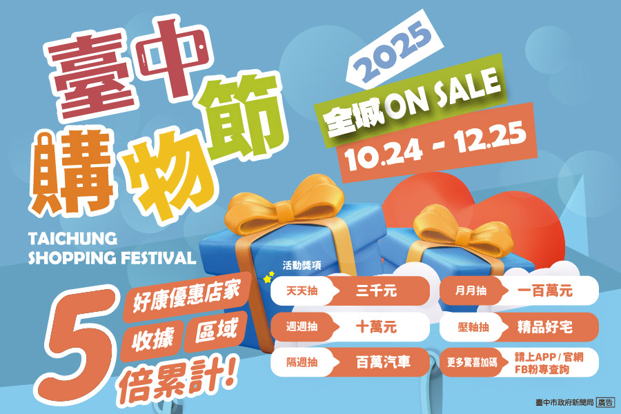 世界級SHOPPING盛典在台中！「2025台中購物節」10/24-12/25重磅登場