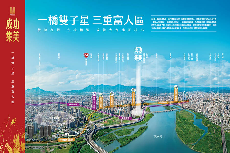 一橋雙子星 雙捷三重站 三重富人區