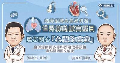 照護線上》結締組織疾病易併發！世界肺動脈高壓日 邀您關心「心臟的癌症」 合併治療與多專科診治改善預後 專科醫師圖文解說