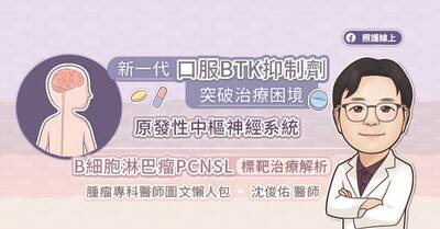 照護線上》新一代口服BTK抑制劑突破治療困境，原發性中樞神經系統B細胞淋巴瘤PCNSL標靶治療解析，腫瘤專科醫師圖文懶人包