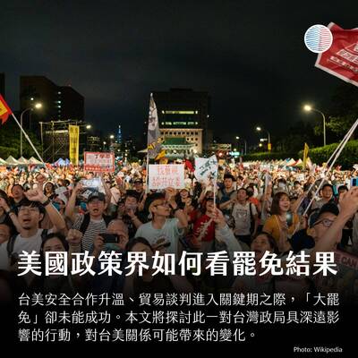 美台觀測站》美國政策界會怎麼看大罷免結果？