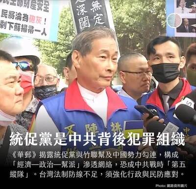 美台觀測站》台灣統促黨是中共間諜背後的犯罪組織