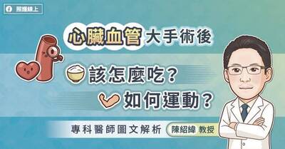 照護線上》心臟血管大手術後該怎麼吃？如何運動？專科醫師圖文解析