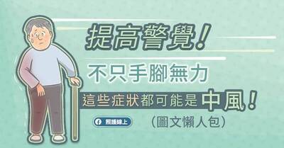照護線上》提高警覺！不只手腳無力，這些症狀都可能是中風！（圖文懶人包）