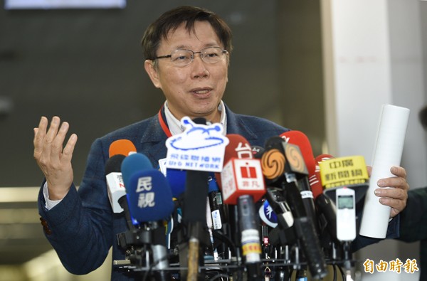 台北市長柯文哲。(資料照,記者張嘉明攝) 台北市長柯文哲。(資料照,記者張嘉明攝)