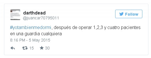 墨西哥醫生胡安·卡洛斯（Juan Carlos）率先創造「#YoTambienMeDormi」標籤