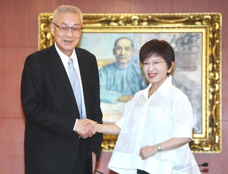 當台灣政界因為李明哲事件而使得今年對六四事件特別有感之際，只有洪秀柱與吳敦義靜悄悄，不敢妄議六四，不願聲援李明哲。（記者廖振輝攝）