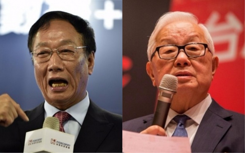 鴻海（郭台銘）（左）vs.台積電（張忠謀）（右）（報社合成照，彭博／法新社）