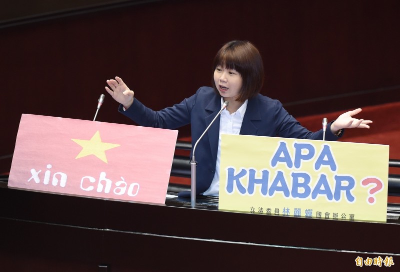 國民黨立委林麗蟬，舉馬來西亞二○一六年對台投資比上一年度減少新台幣二十三億等為例，質詢政府的南向推動成效不好，並希望能更明確的定位，過程理性。（記者廖振輝攝）