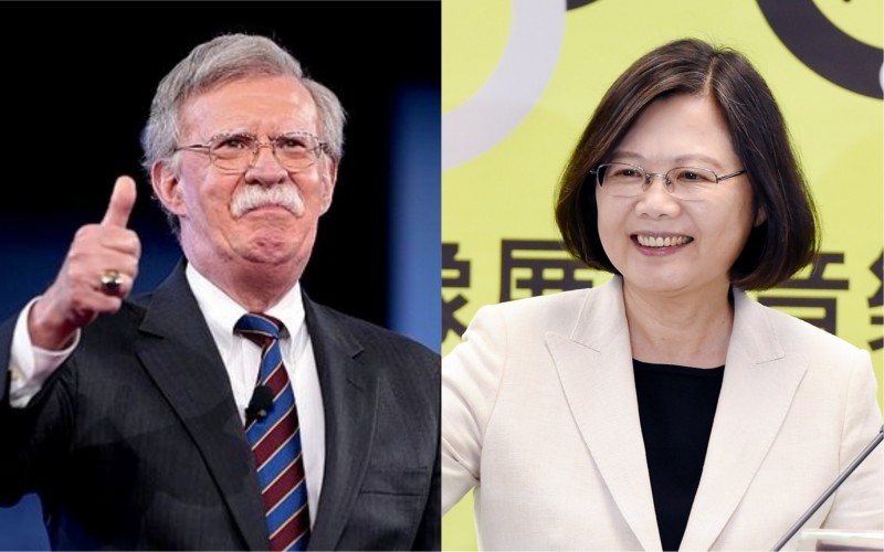 波頓（John Bolton）（左）將取代麥馬斯特成為新任的白宮國家安全顧問。波頓以其對中、韓的強硬鷹派態度聞名，並對台灣友善。蔡英文（右）（資料照/維基共享）