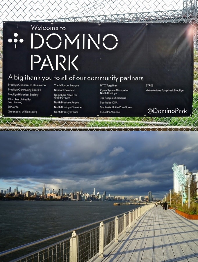 2018年六月布魯克林威廉斯堡的最新河濱公園Domino Park正式開放。（圖：作者提供）