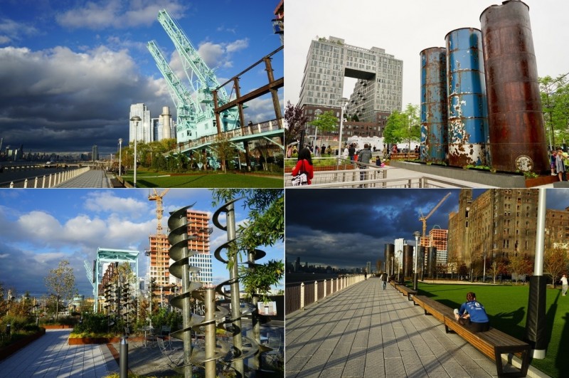 Domino Park裡面處處可見從廢棄糖廠保留下來的機具物件，變成符合當地工業風的大型裝置藝術。（圖：作者提供）