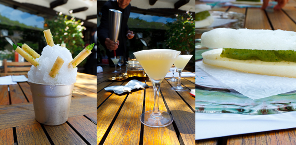 鬥牛犬餐廳的調酒料理：Caipirinha Sugar Cane、Gin Fizz、Mojito & Apple Baguette。（圖：A Life Worth Eating）
