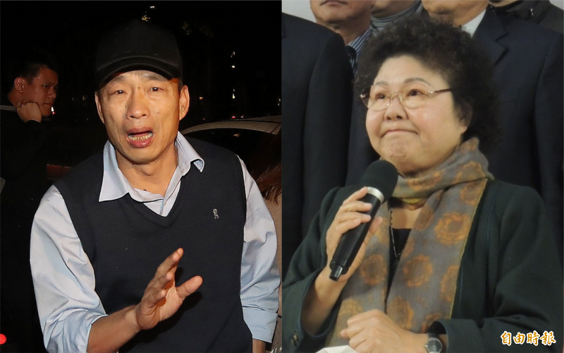 難道選擇性執法？雄檢遇到韓流也轉彎？左為韓國瑜右為陳菊。（資料照）