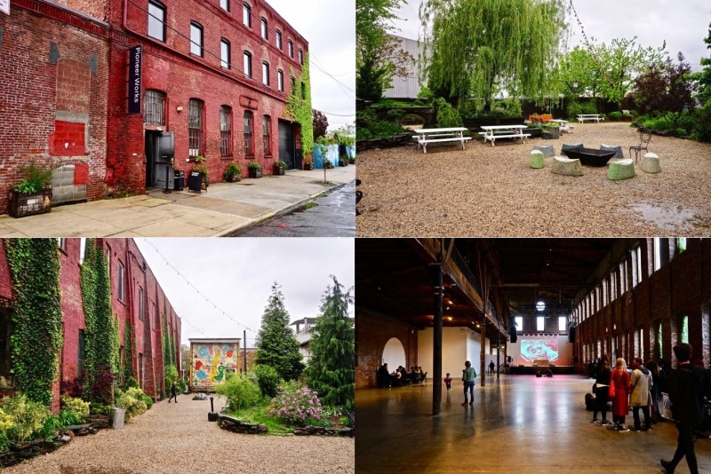 Pioneer Works是一個多領域的藝文創作展示空間，本身建築可以追溯到1866年的鑄鐵工廠。高挑寬廣的空間與戶外花園是她得天獨厚的環境條件。（圖：作者提供）