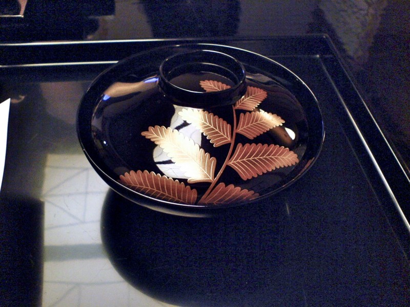 秋保溫泉茶寮宗園的漆器湯碗。（作者提供）