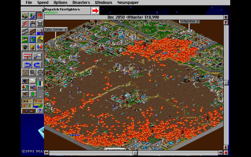 火災是都市夢魘。如果缺乏足夠的消防隊，那麼不斷蔓延的火災足以輕易摧毀玩家的勞動成果。（網路）