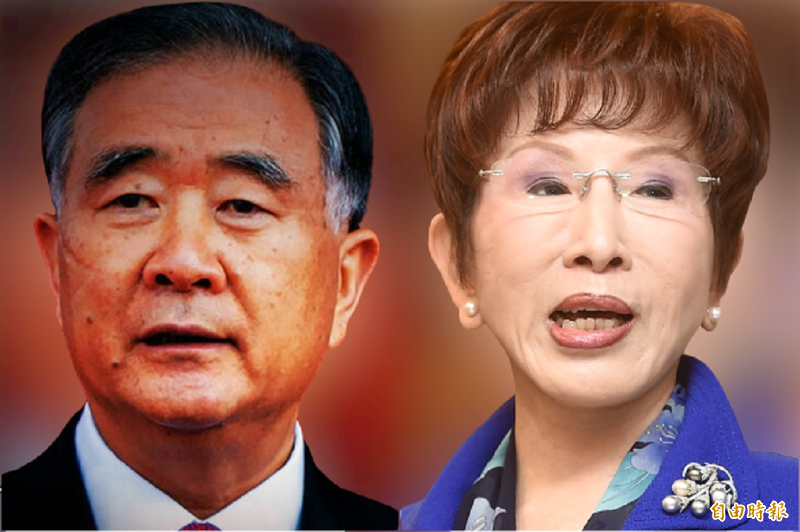 中國國民黨前主席洪秀柱（右）出席北京冬奧會開幕，2 月 5 日在北京與中國全國政協主席汪洋（左）會面。洪秀柱表示，要在「反獨促統」的目標上，加速推動「兩岸和平統一大業」。（本報合成）