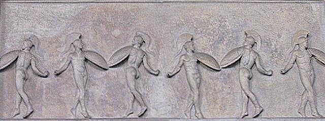 競技舞蹈節。（圖片來源：Gymnopaedia: Dictionary of Greek and Roman Antiquities）