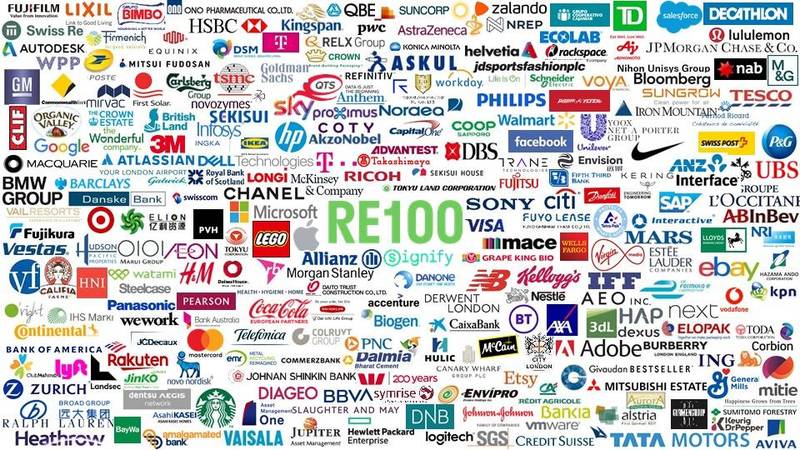 RE100在全球已有超過340個企業會員，加總其會員全球再生能源需求，已超過英國的用電量。（圖：取自RE100）
