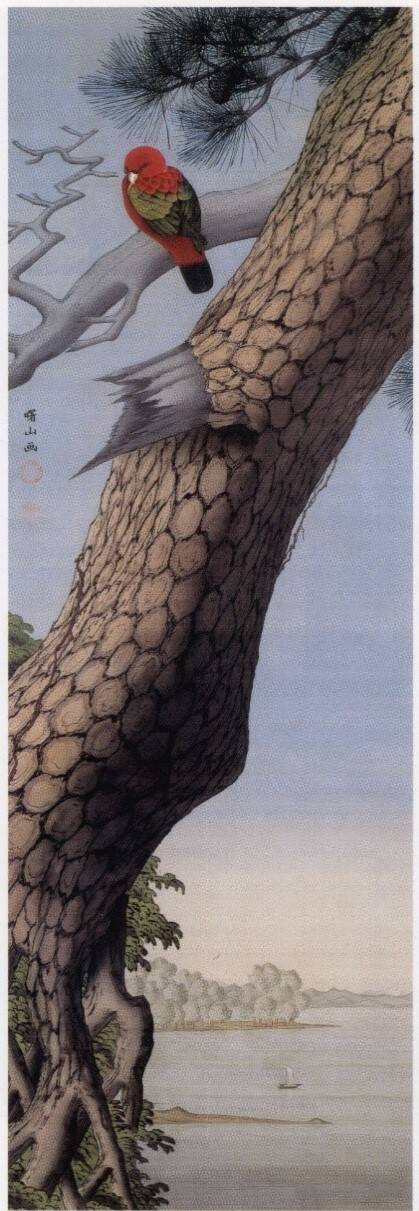 【圖7】佐竹義敦，《松上唐鳥圖》，江戶時期。圖版來源：千秋美術館編，《秋田蘭画とその時代展》，頁33。