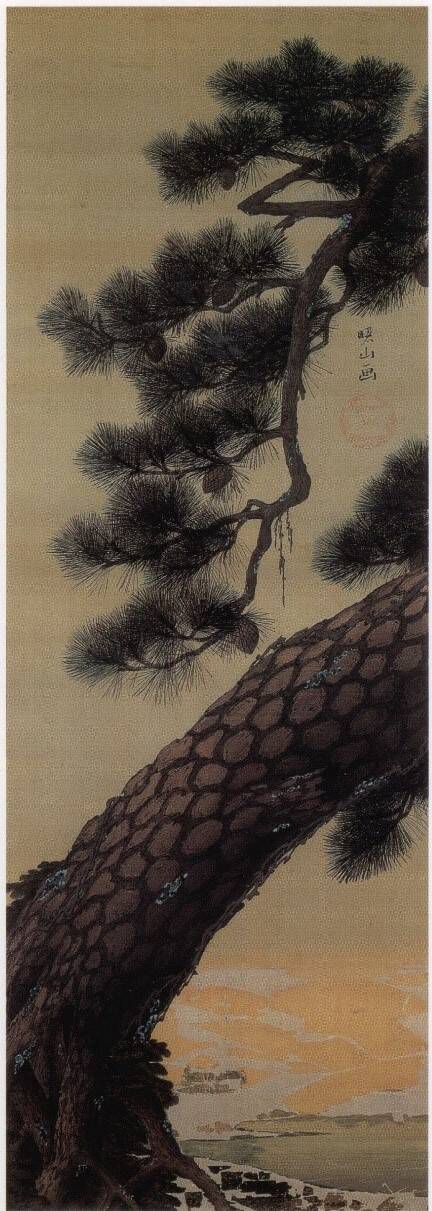 【圖8】佐竹義敦，《老松圖》，江戶時期。圖版來源：千秋美術館編，《秋田蘭画とその時代展》，頁33。