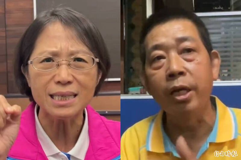 國民黨議員呂美玲（左）一句嗆「護台哥」賴文中（右）的「你討中共打」言論，引發民怨！稍早呂美玲在她的臉書貼文坦承失言「公開道歉」！（報社合成/資料照）
