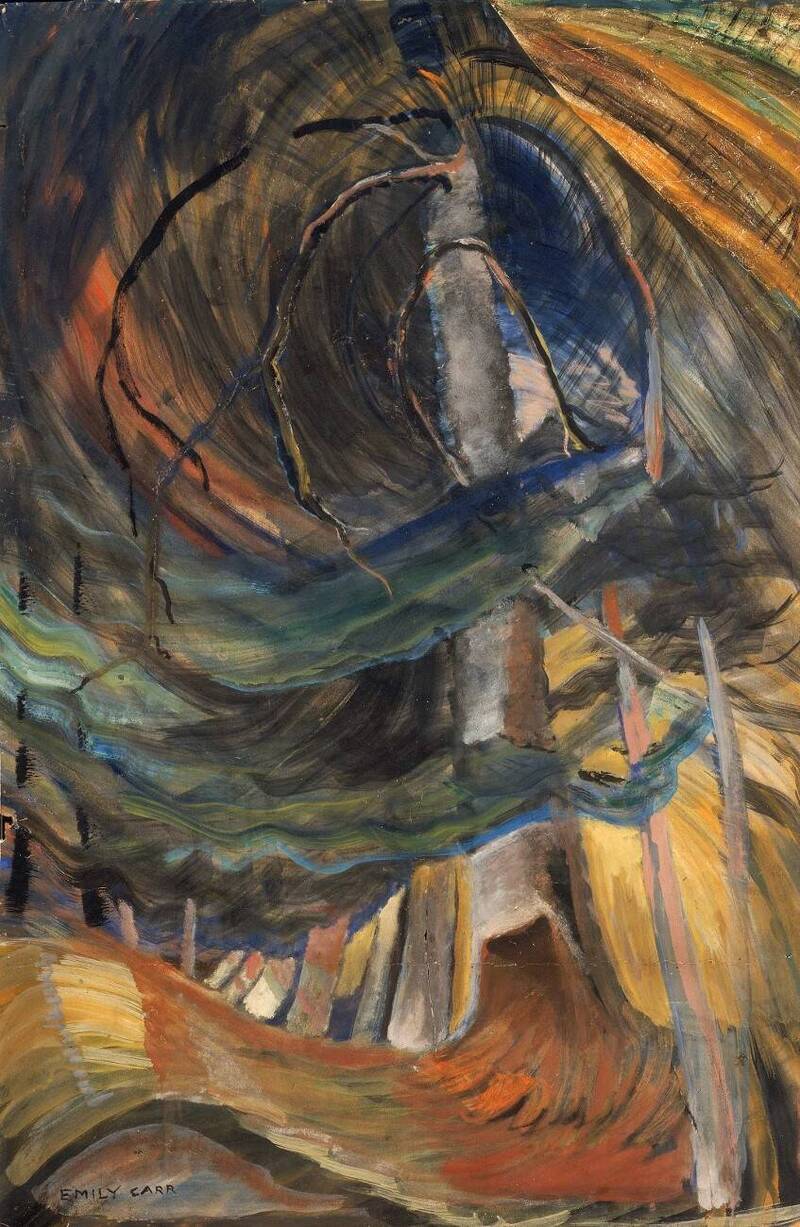 【圖3】Emily Carr, Tree/Spiralling Upward, oil on paper, 1932–33, 87.5 x 58.0 cm, collection of the Vancouver Art Gallery, Emily Carr Trust.