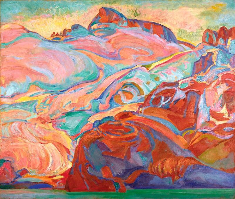【圖2】F.H. Varley（七人集團成員之一）, Early Morning, Sphinx Mountain, 1928, oil on canvas, 119.4 x 139.8 cm, McMichael Canadian Art Collection.