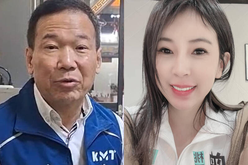 國民黨桃園市議員詹江村踢爆，稱鍾小平（左）與柯文哲鬧翻，疑似是因為追求曾代表民眾黨參選桃園市議員的曾姸潔（右）未果。鍾小平對此駁斥，不過曾姸潔也控訴，鍾小平傳訊給她「想姸姸」、「喜歡妳」，讓她很不舒服。（報社合成／資料照、圖片擷自臉書）