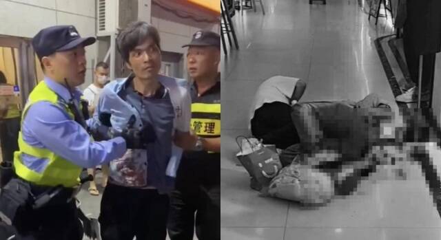 今年中國多地頻繁爆發無差別殺人事件。圖為10月底，37歲男子持雙刀闖入上海松江區沃爾瑪商城，無差別襲擊超市內顧客，共造成18人受傷，其中3人送醫不治。（圖擷取自微博）