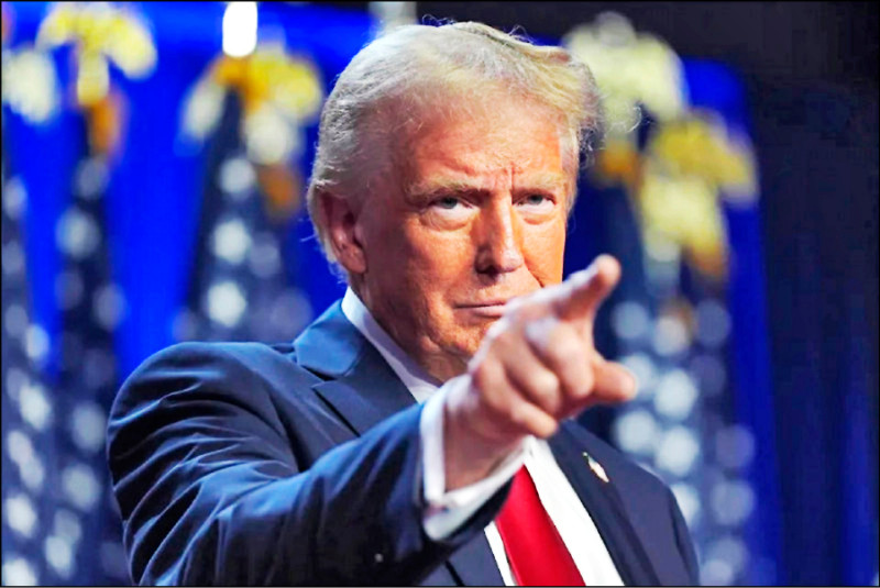 明（二○二五）年一月廿日就任美國第四十七任總統的川普，將會完全執政，參眾兩院也都佔多數。（美聯社檔案照）