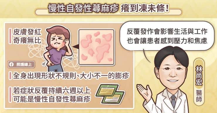 照護線上》反覆發作,癢到凍未條!慢性自發性蕁麻疹治療進展,皮膚專科醫師圖文解說