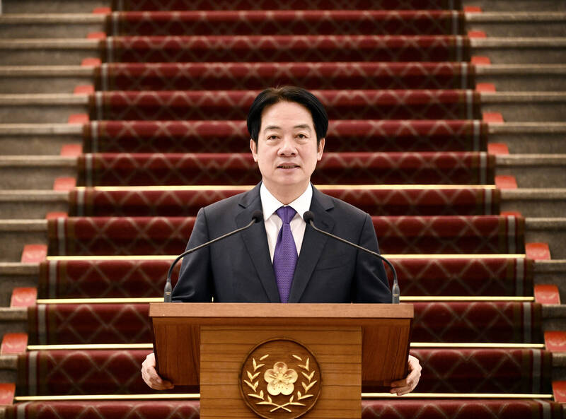 針對川普點名台灣晶片，賴清德總統強調，台灣要沉著因應，並提出「全球半導體民主供應鏈夥伴倡議」，以國際合作共創半導體產業發展的全新局面。（記者羅沛德攝）