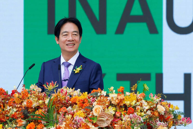 賴總統是台灣人民經過公開合法的程序選出來的總統。超過80國家與國際組織，逾700名政要，都來電祝賀。圖為賴總統520就職演說畫面。（路透社檔案照）