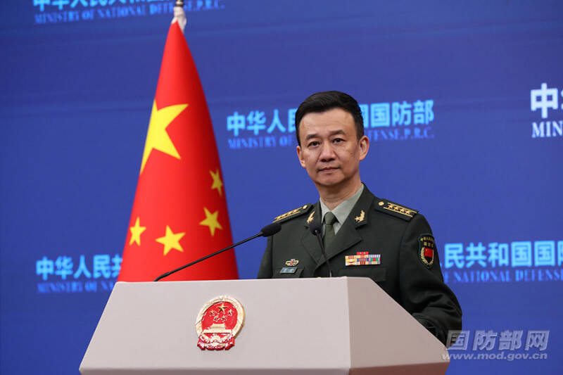 中國國防部發言人吳謙。（圖擷取自中國國防部）
