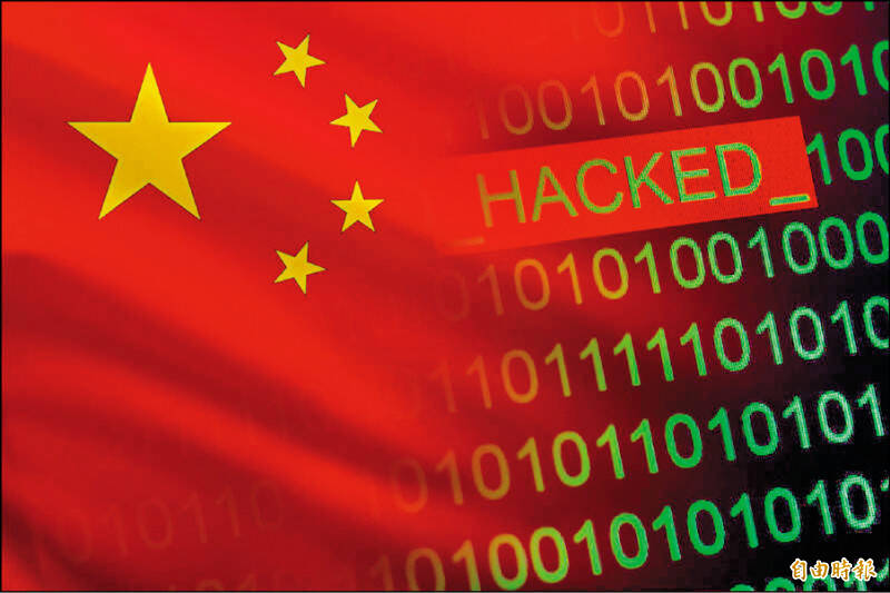 中國網路攻擊竄改公共場域電子看板內容、癱瘓我公務機關網站，或近期透過片段公開資通電軍人員個資。（美聯社檔案照）