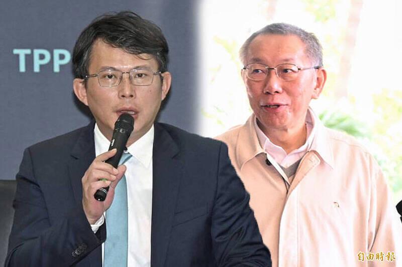 民眾黨主席兼立院黨團總召黃國昌和該黨立委張啓楷、陳昭姿提案修法，擬刪除「勾串共犯或證人」的羈押事由，引發外界質疑。圖右為因京華城弊案遭羈押的前民眾黨主席柯文哲。（資料照，本報合成）