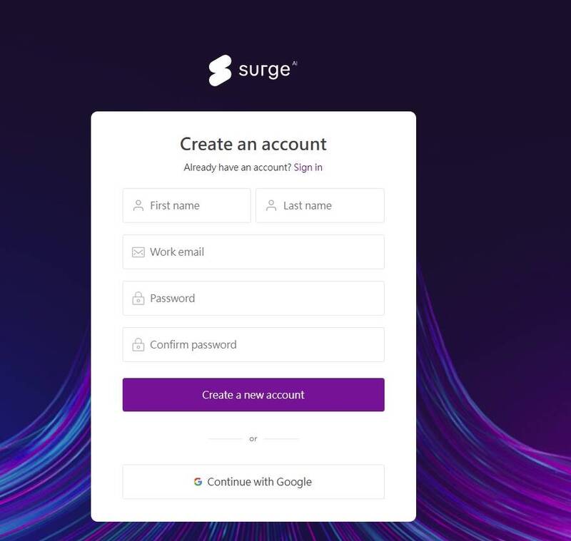 Surge AI需要註冊會員，強調重視數據品質。（擷取自Surge AI網頁）