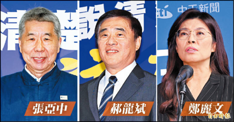 國民黨主席候選人郝龍斌質疑遭境外網軍介入攻擊，受訪強調沒有指涉任何人，候選人張亞中說這個人就是鄭麗文，候選人鄭麗文則呼籲大家快速適應新的網路時代。（資料照）