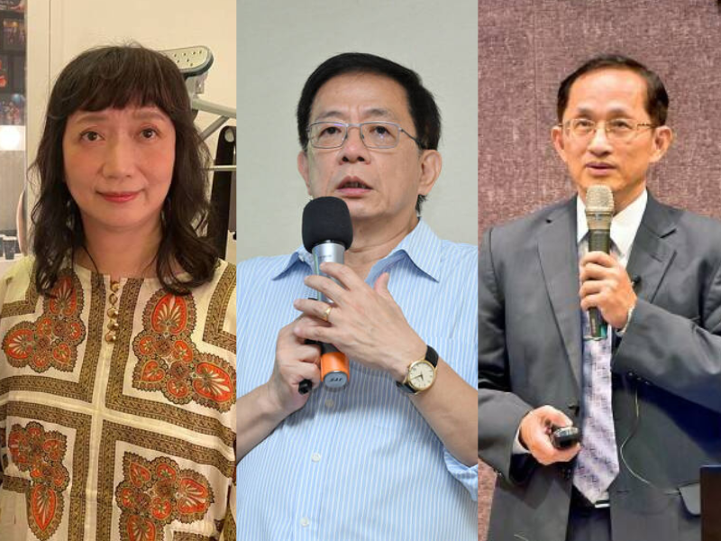 蔡璧名（左）講真話被圍剿，吳瑞北（右）說公道話被排擠，而管中閔（中）卻安然無恙。（添翼創越工作室提供、資料照，本報合成）